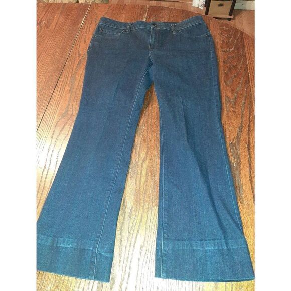 12P ANA Boot Cut Dark Wash Denim Blue Jeans- Altered to Inseam 27" - Picture 1 of 4